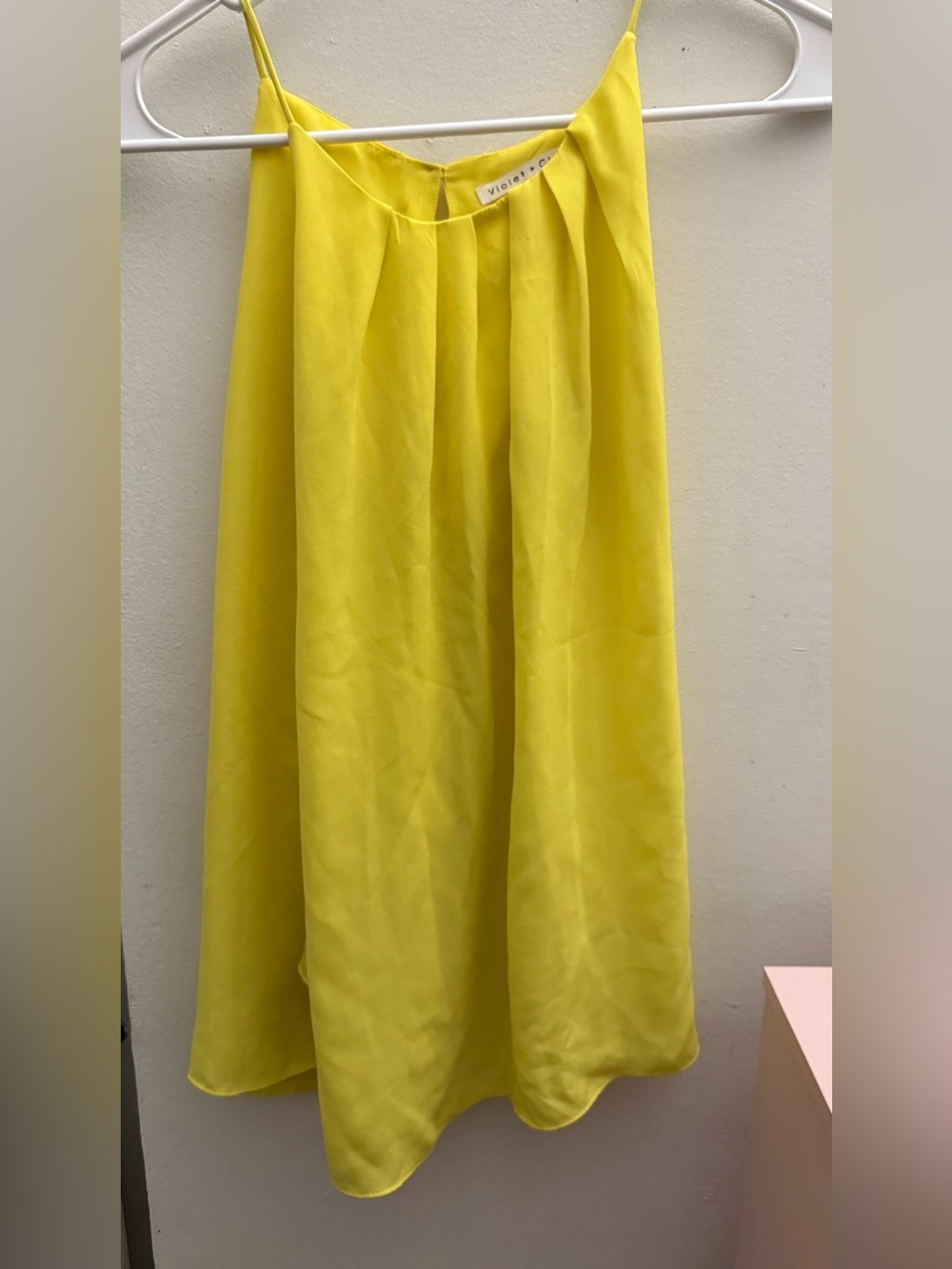 Yellow Satin A-Line Skirt
